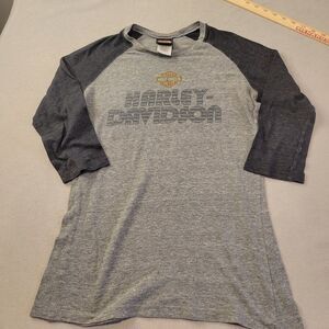 Harley-Davidson Gray Women Shirt Size Large Vintage